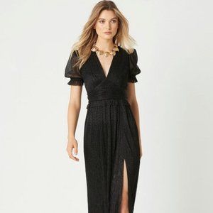 Rebecca Vallance Black Luna Lurex Gown